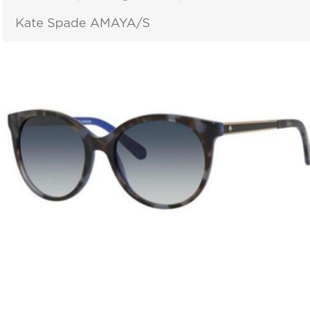 NWT Kate Spade Amaya/S Blue Havana Gold Sunglasses